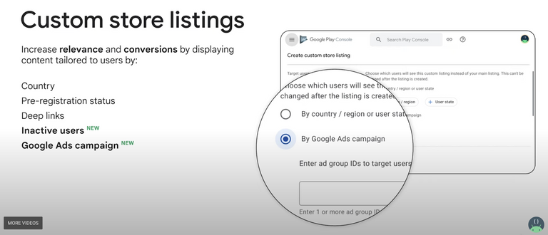 You can now customize your store listing for inactive users