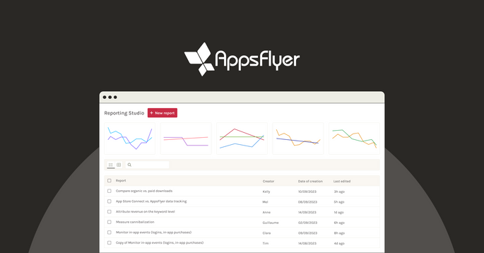 Reporting StudioでAppsFlyerの統合が利用可能になりました