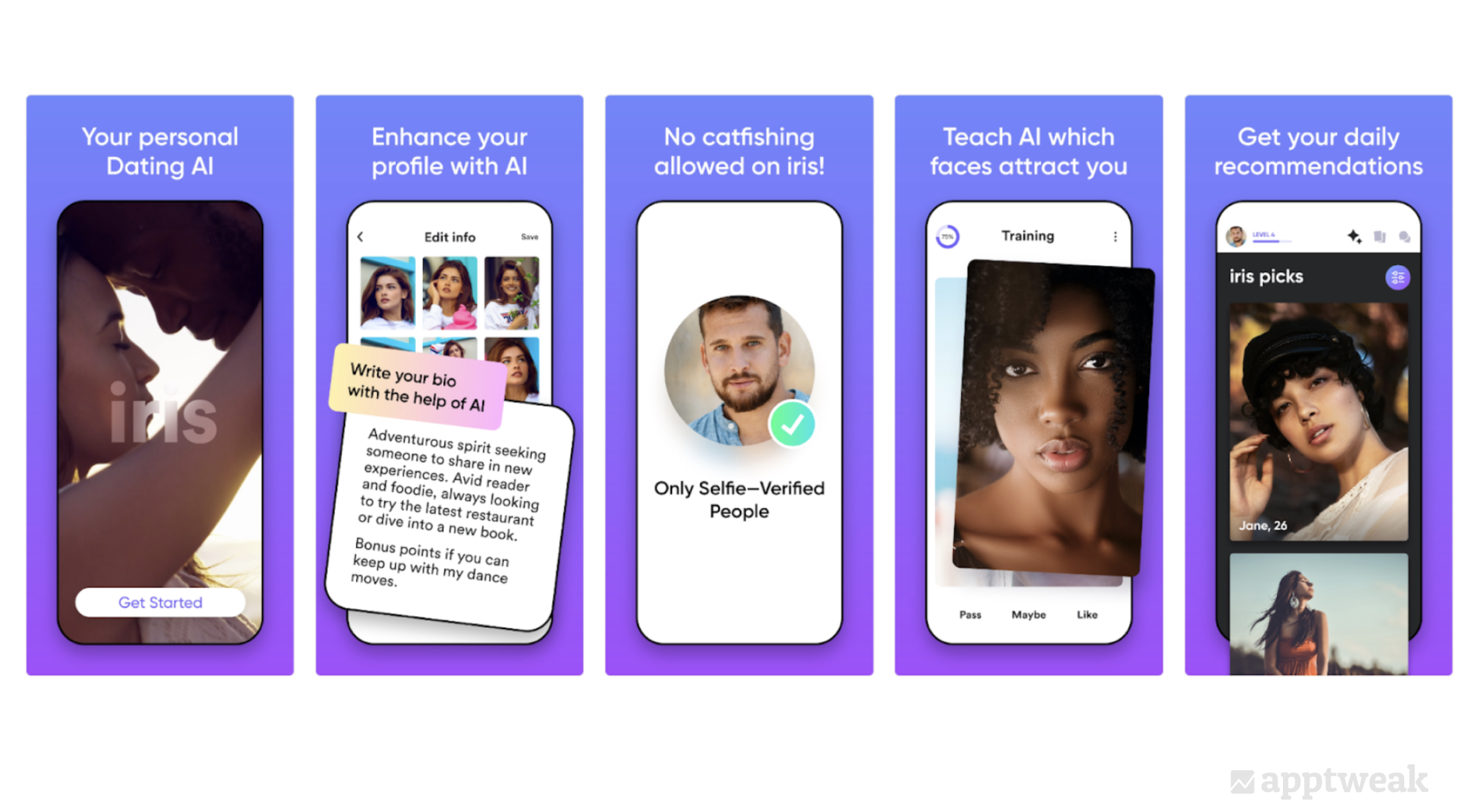 Iris, an AI dating application, autonomously learns user preferences and even generates profile details