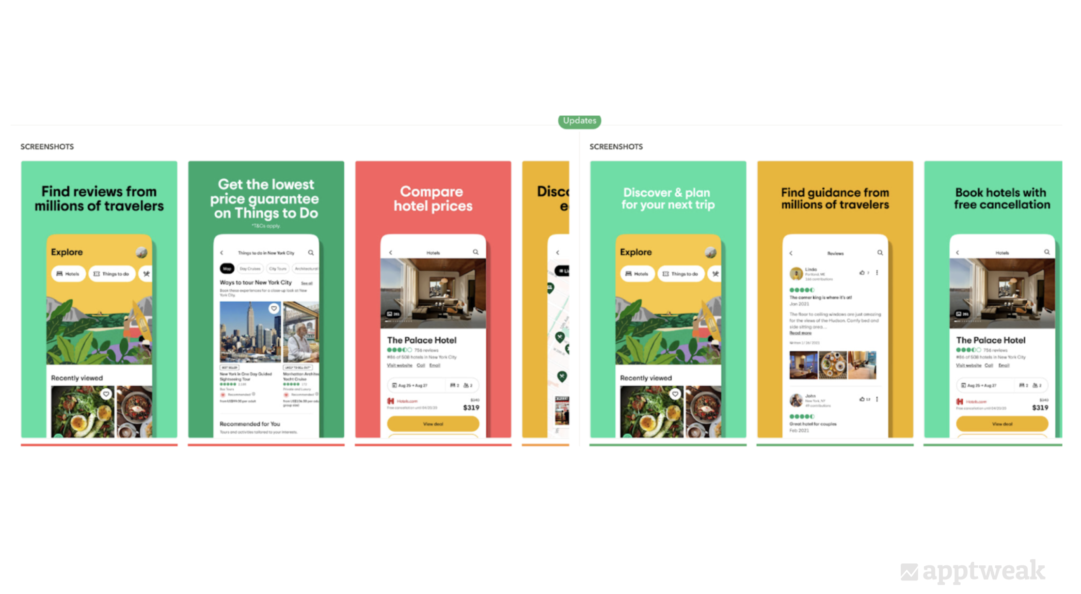 Tripadvisor has leveraged seasonality by refreshing their app screenshots in June that speaks to the desires of vacation seekers