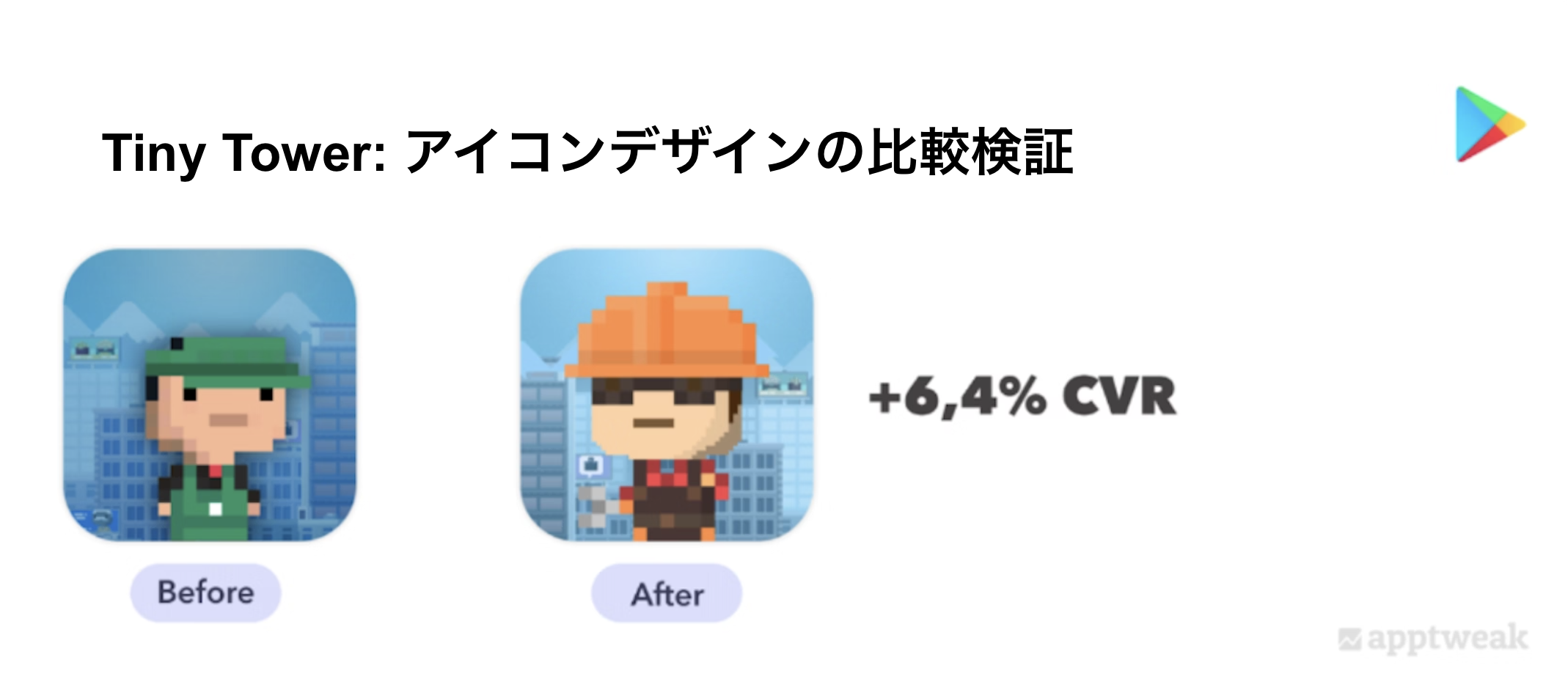 Tiny Towerが行ったアプリアイコンのA/Bテスト