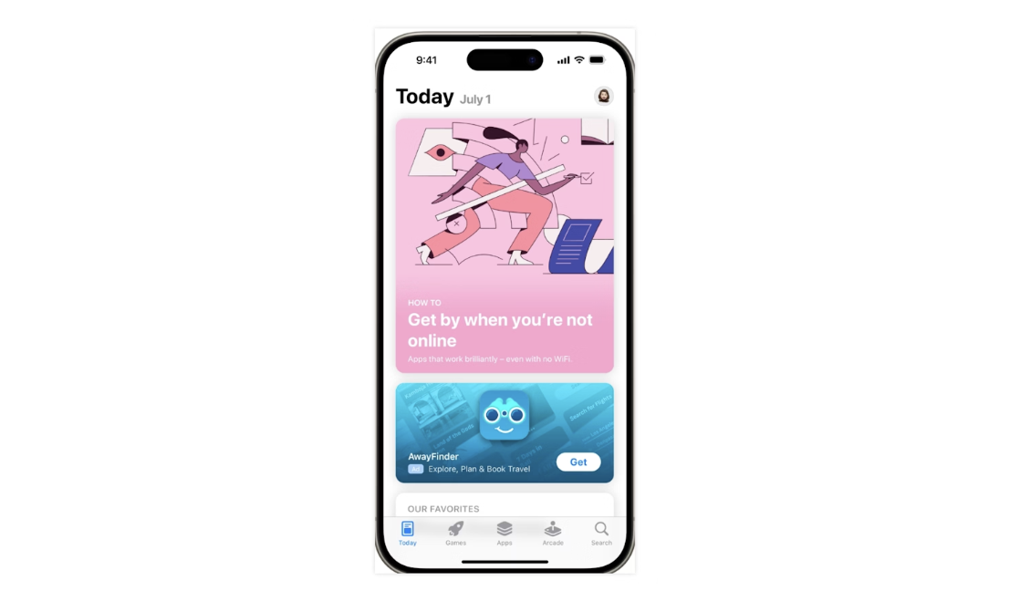 （有效利用 Today 标签页广告，可在用户进入 App Store 时迅速触达用户，帮助用户发现及下载新应用。来源：Apple Search Ads）