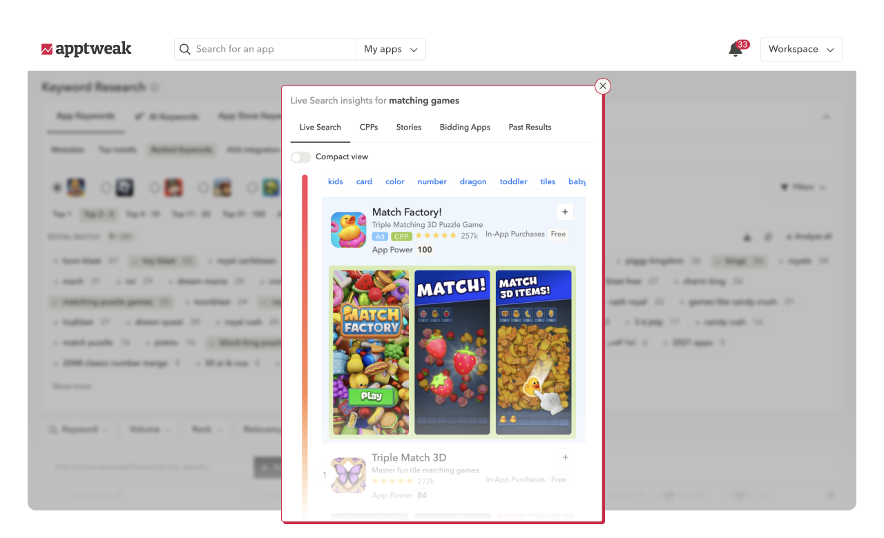 Suggestion tools: Live search