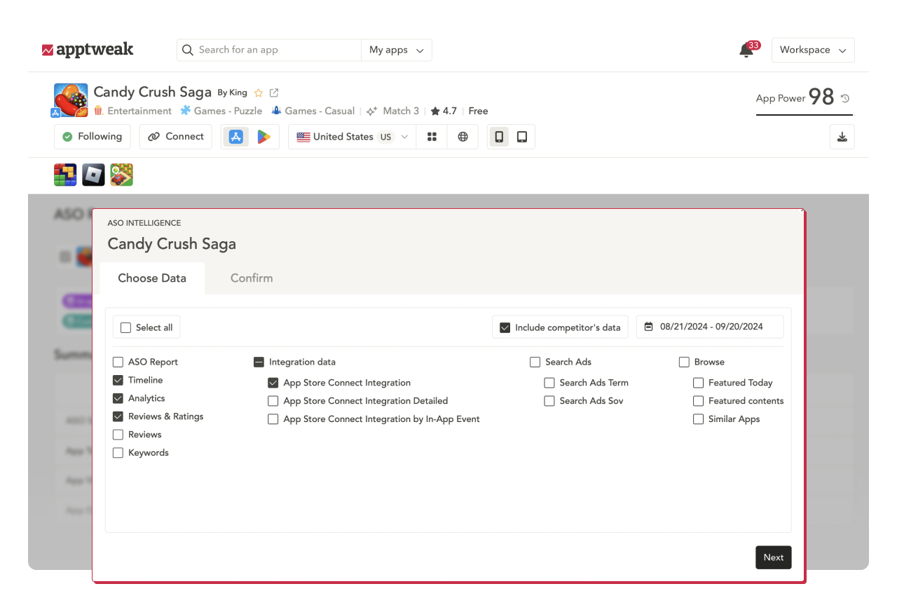 ASO tools: Leverage custom exports
