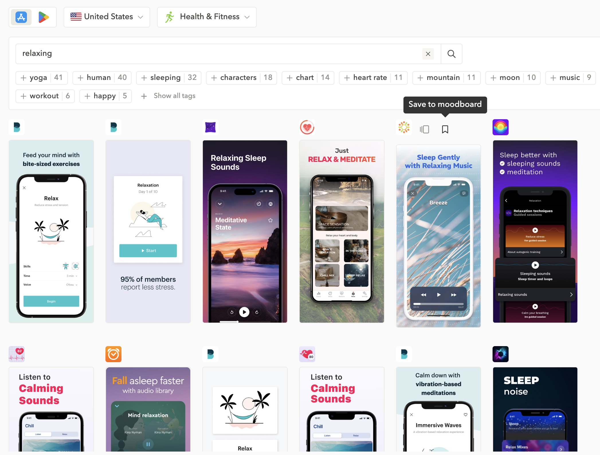 Use the AI Screenshot Library to clarify vague design concepts for the app stores
