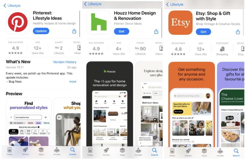 Lifestyle apps focus on what they can help the user personalize or design