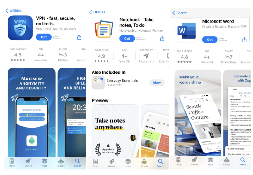 Utility app screenshots should feature a clear call to action