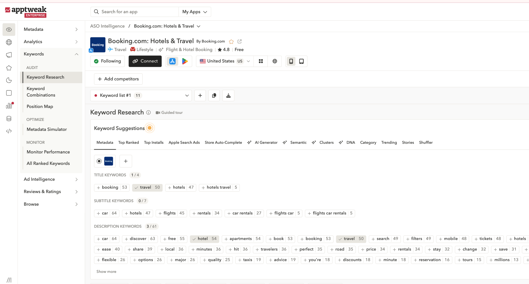 App keyword research for Apple Ads campaigns