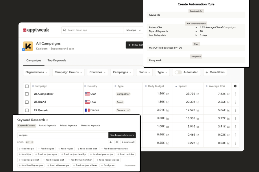 Apple Ads platform: AppTweak's campaign manager to grow and scale Apple Ads campaigns 