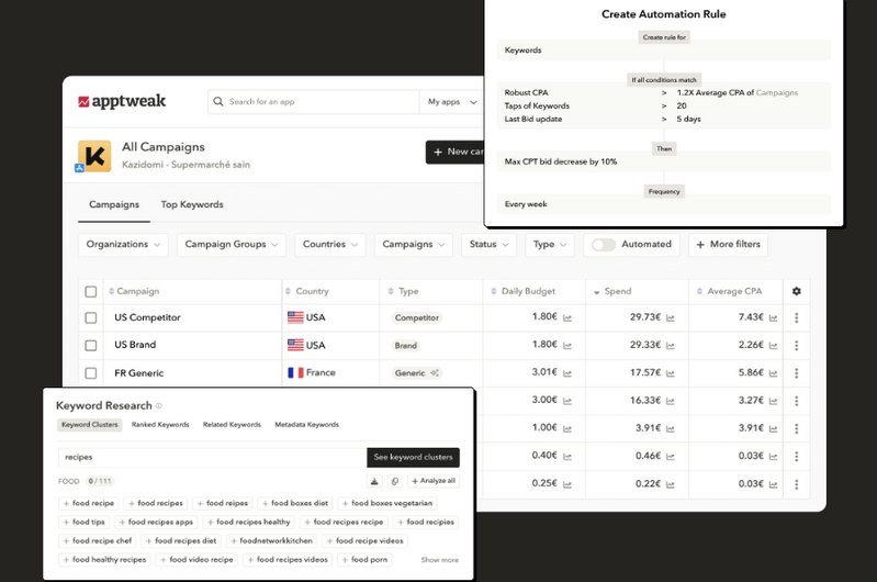 Apple Ads platform: AppTweak's campaign manager to grow and scale Apple Ads campaigns