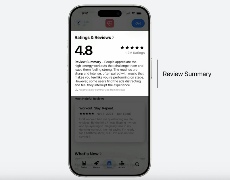 Appleは今年のWWDCでレビューサマリー機能を正式に発表しました