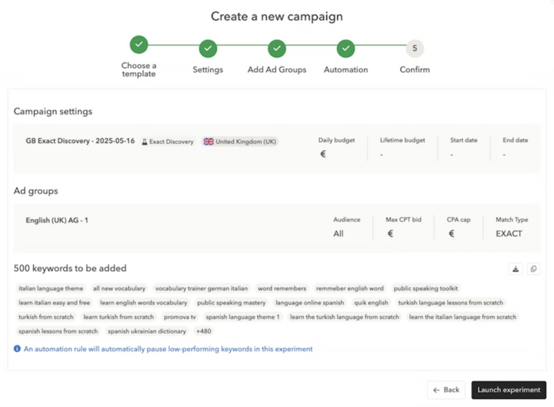 Apple Ads discovery campaigns - Test thousand of keywords with AppTweak