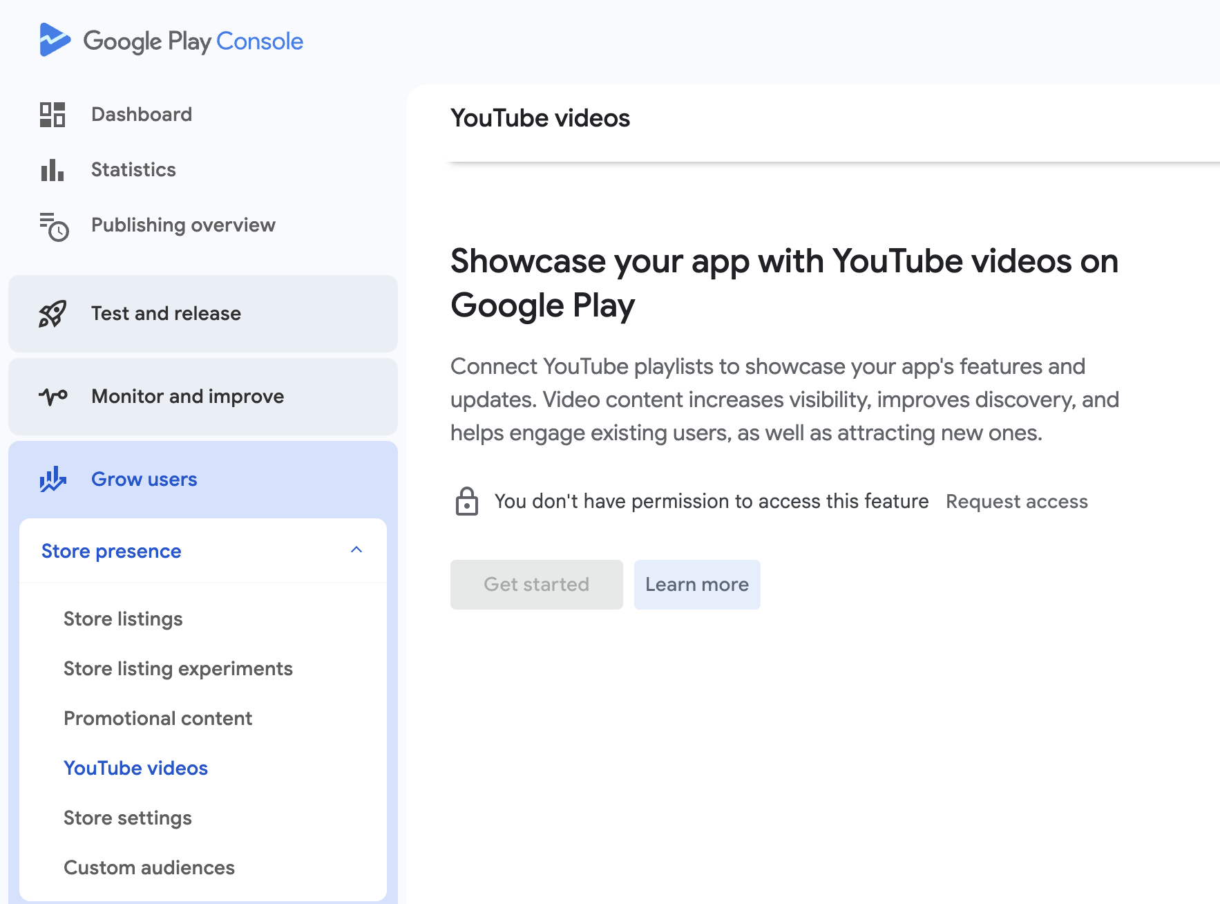 YouTube videos on Google Play