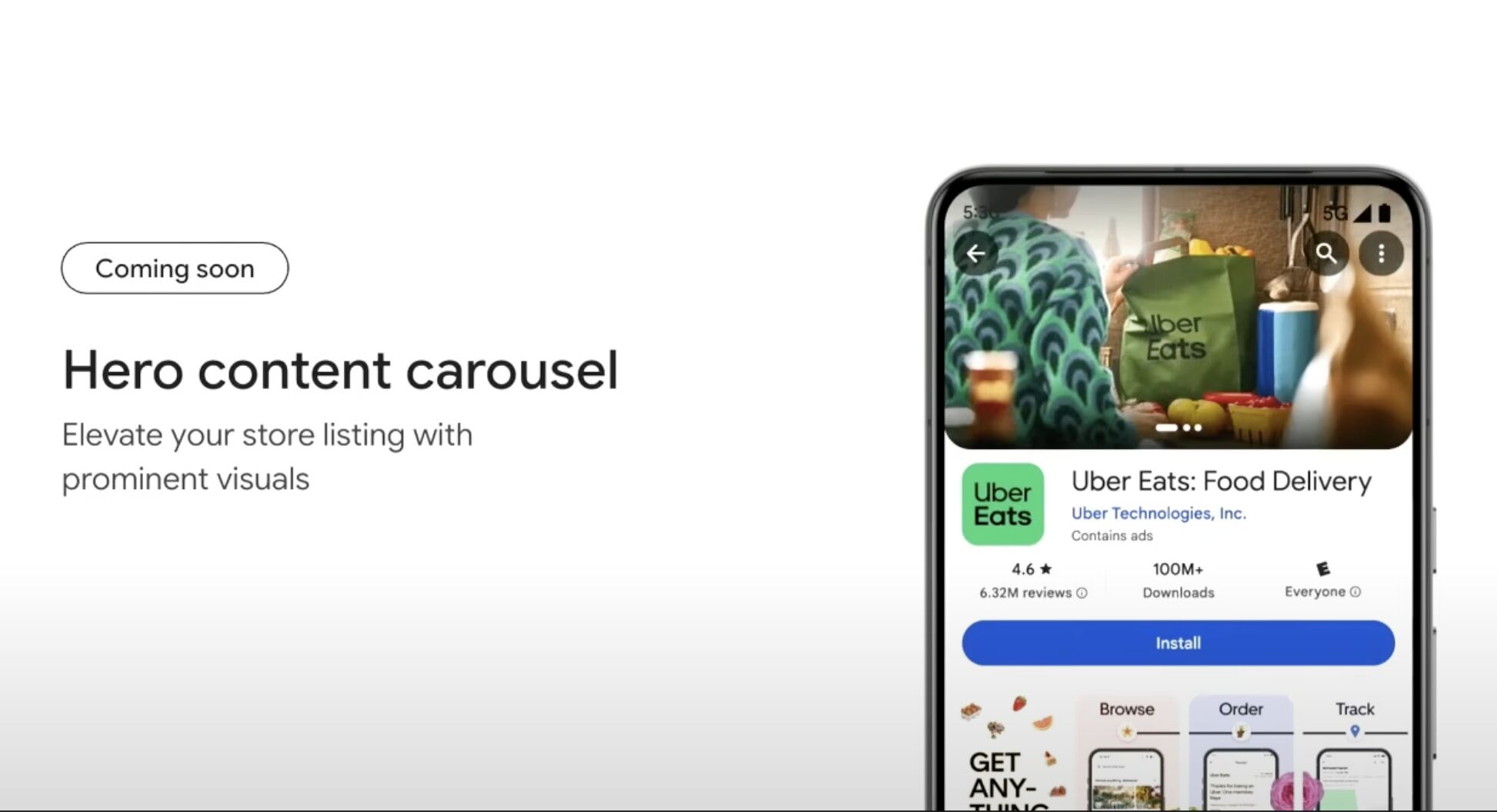 New Google Play asset - Hero content carousel 