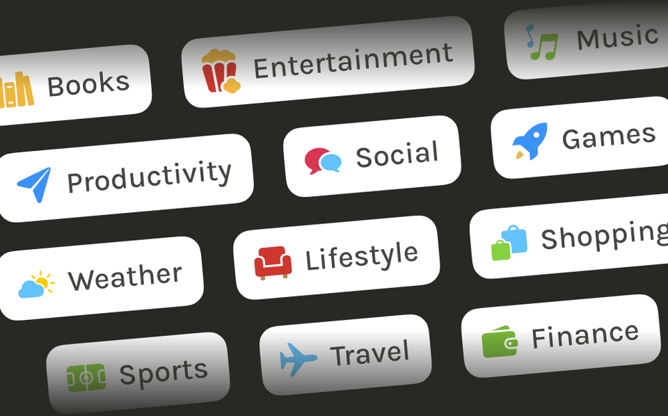 app market size by app category