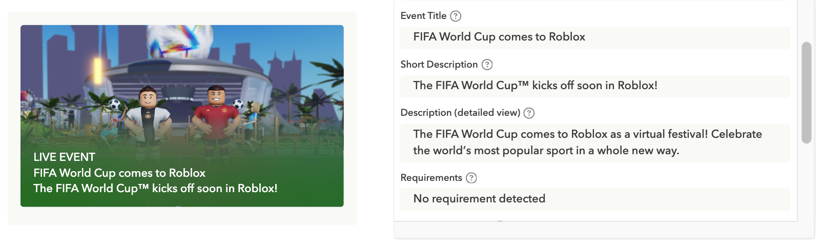 Gaming apps can capitalize on the World Cup as we saw Roblox using a Live Event in the previous World Cup.