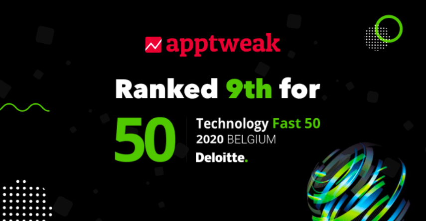 AppTweak, 딜로이트 2020 테크놀로지 패스트 50 벨기에에서 9위 차지