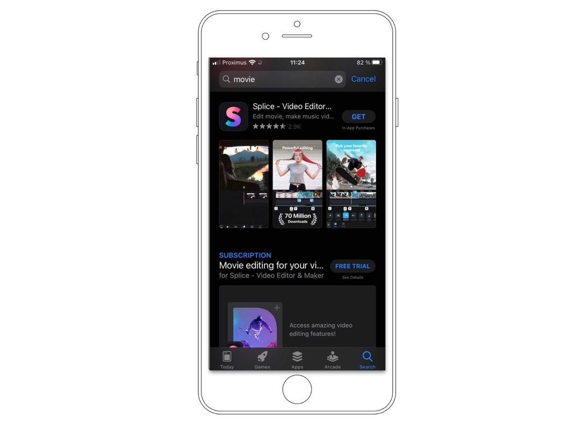 iOSアプリストア検索結果のサブスクリプションパッケージ