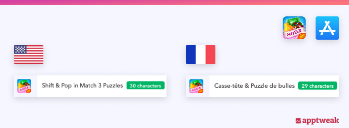 Candy Crush Soda Sagaのタイトルのフランス語への翻訳