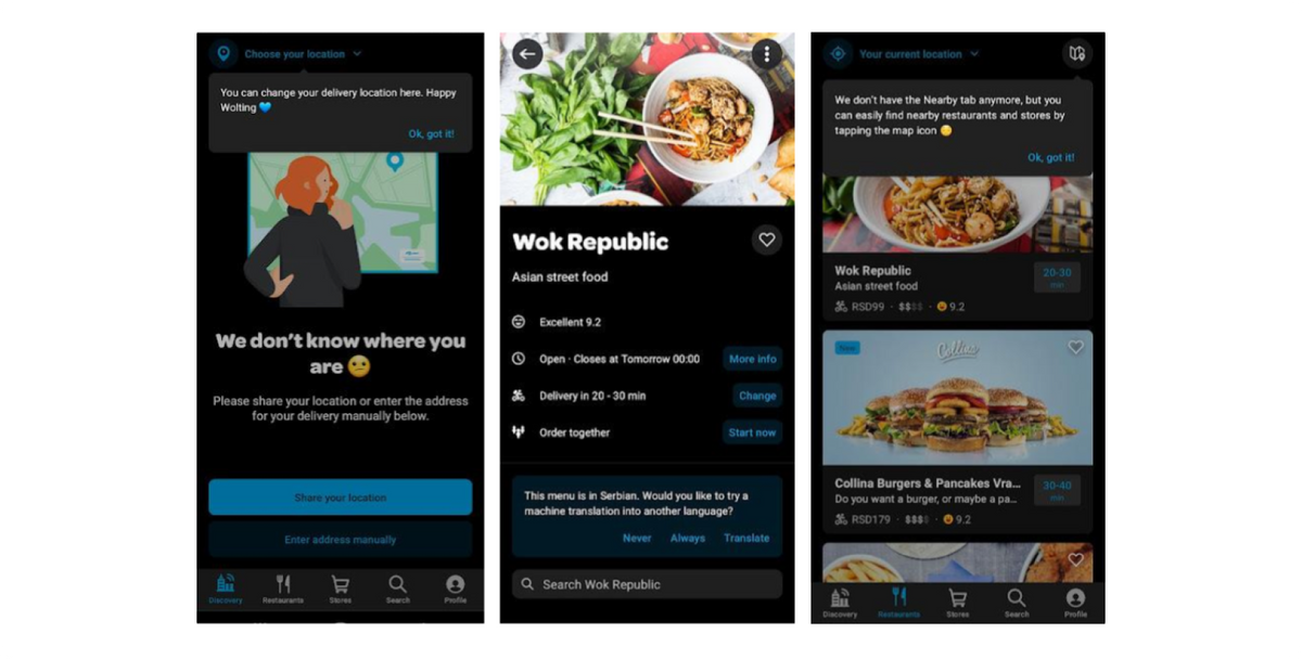 Wolt ensures a new user is able to make the first order.