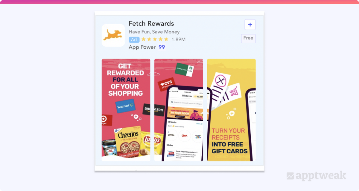 Fetch Rewards에서 운영하는 Apple Search Ads