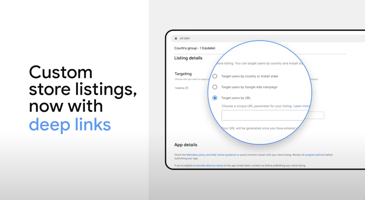Google Play custom store listings