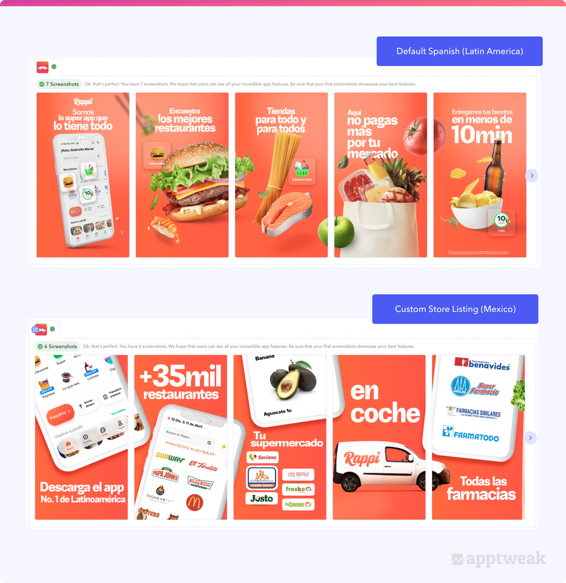 Google Play의 Rappi 커스텀 스토어 등록 정보 Google Play의 Rappi 커스텀 스토어 등록 정보